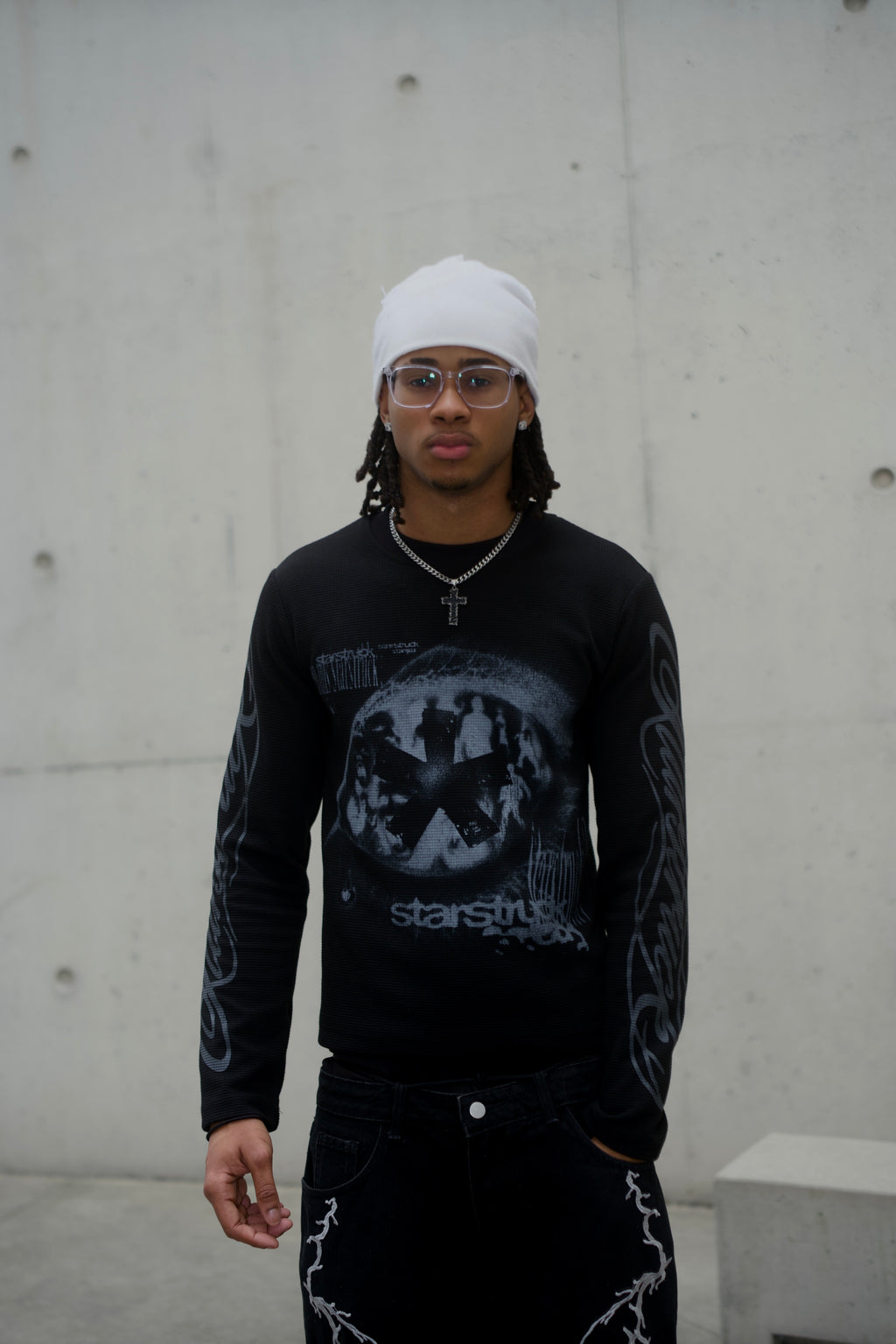"Fallen Star" Thermal Long sleeve Black