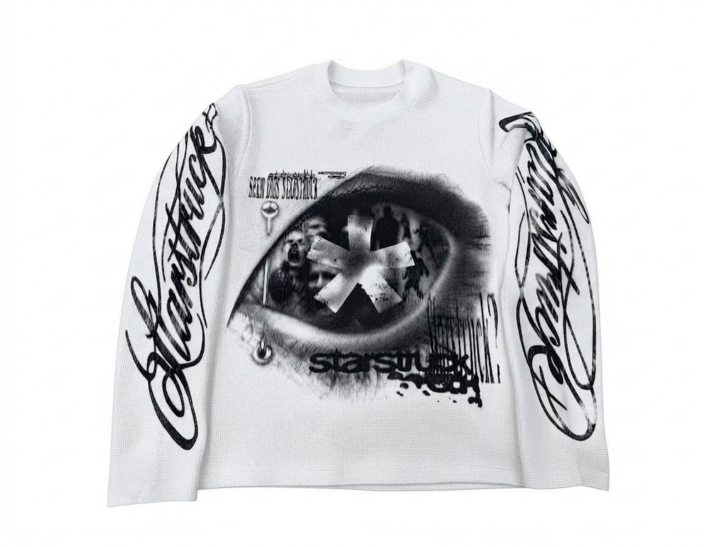 "Fallen Star" Thermal Long Sleeve White